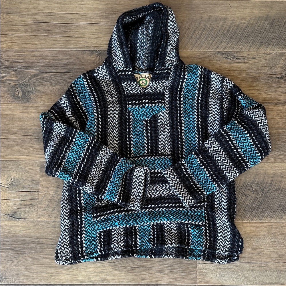 Striped Black and Blue Women's Sweater